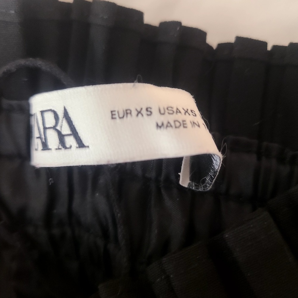Zara Black Pleated Mini Skirt Skort Preppy Academia Office Siren Size XS - Picture 6 of 6